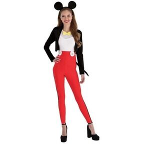 Disney's Micky Mouse Costume Adult SZ‎ Large Disney  Catsuit Headband Tail NWT